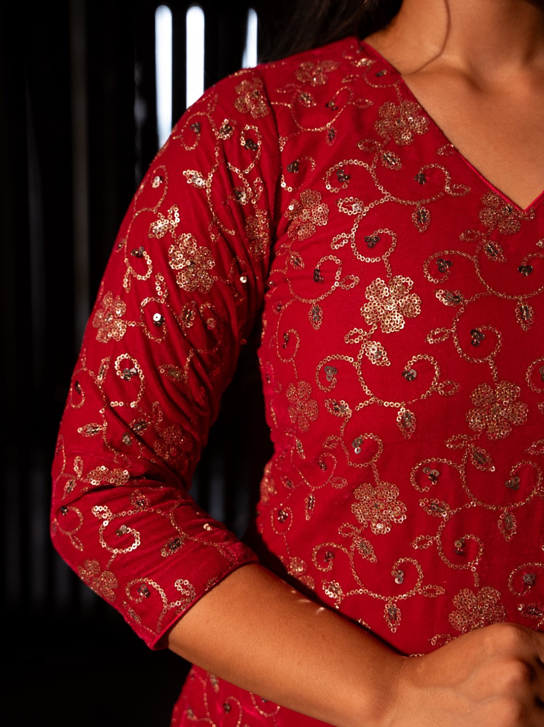 Ruhi Pink Velvet Set