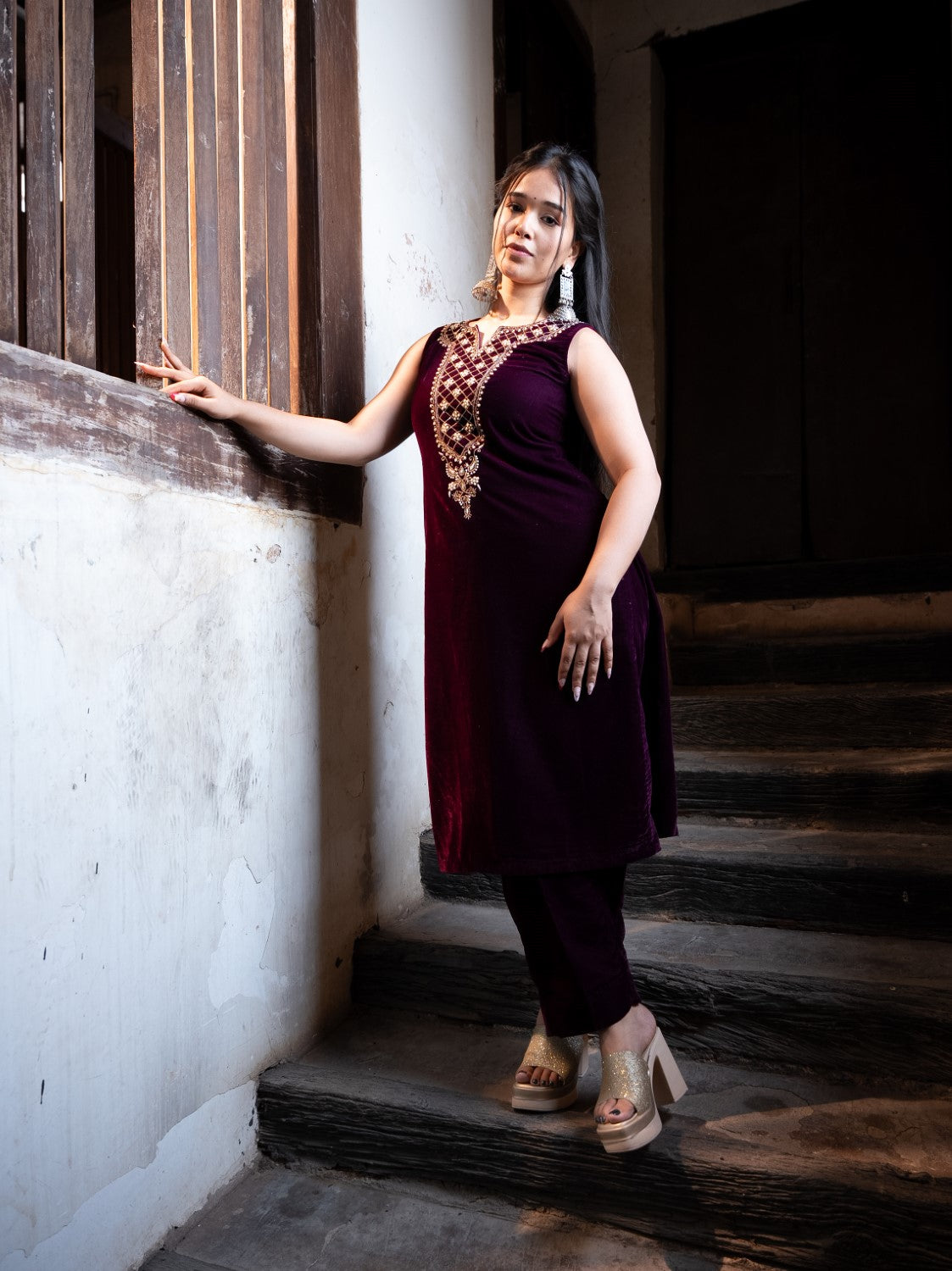 Image of Noor Velvet Kurta Set