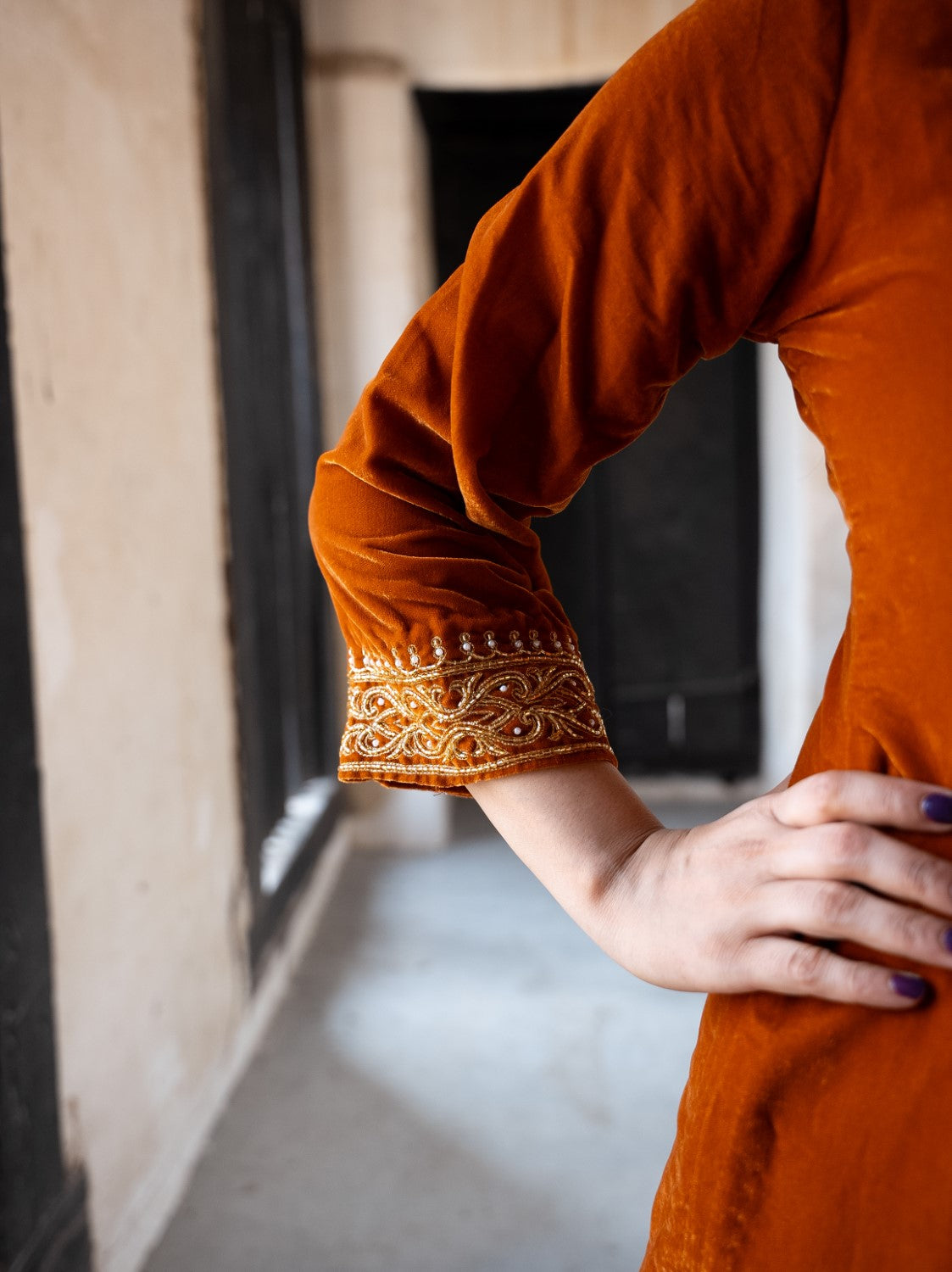 Image of Zoya Velvet Kurta Set