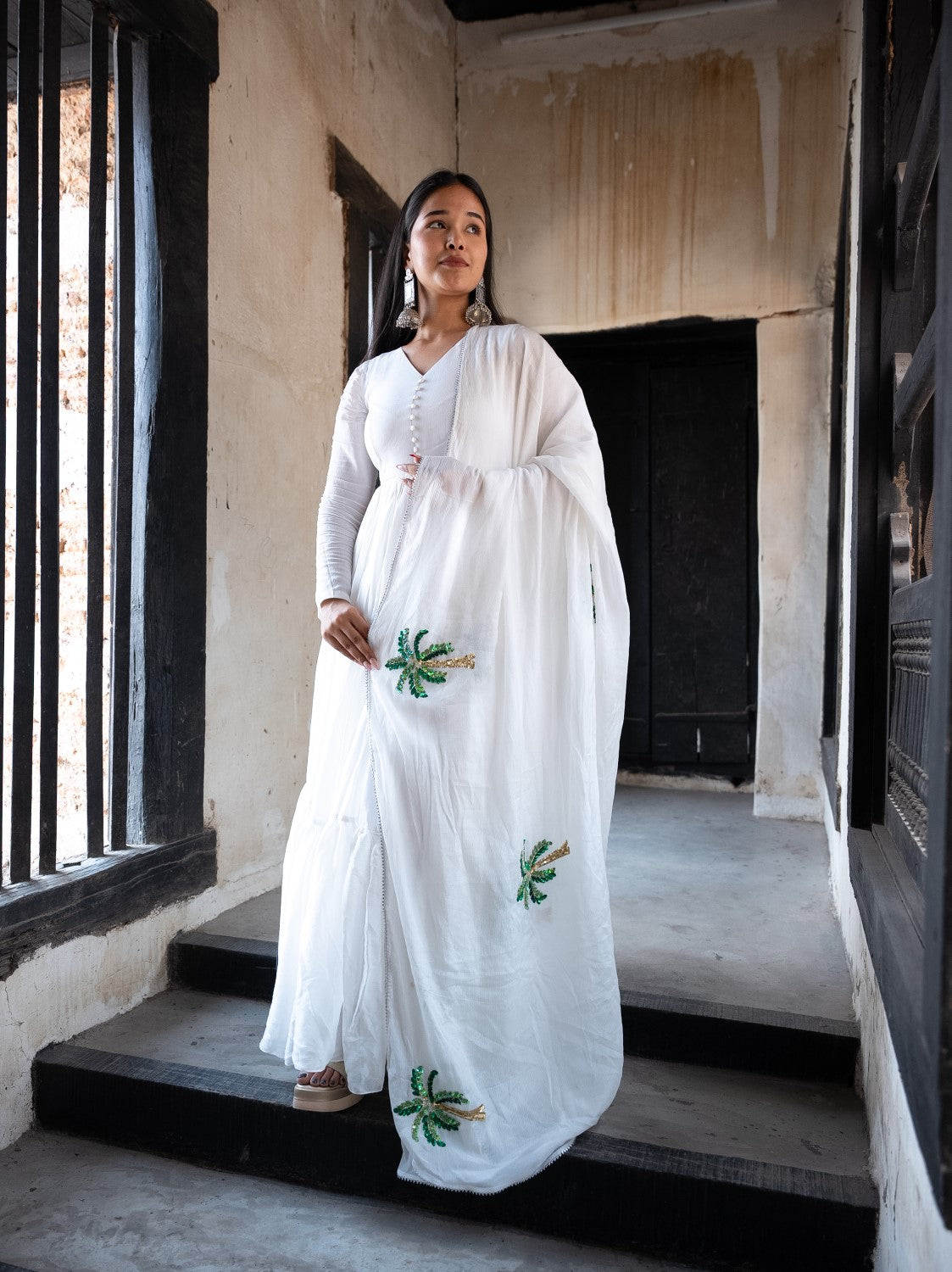 Image of Saanjh White Anarkali