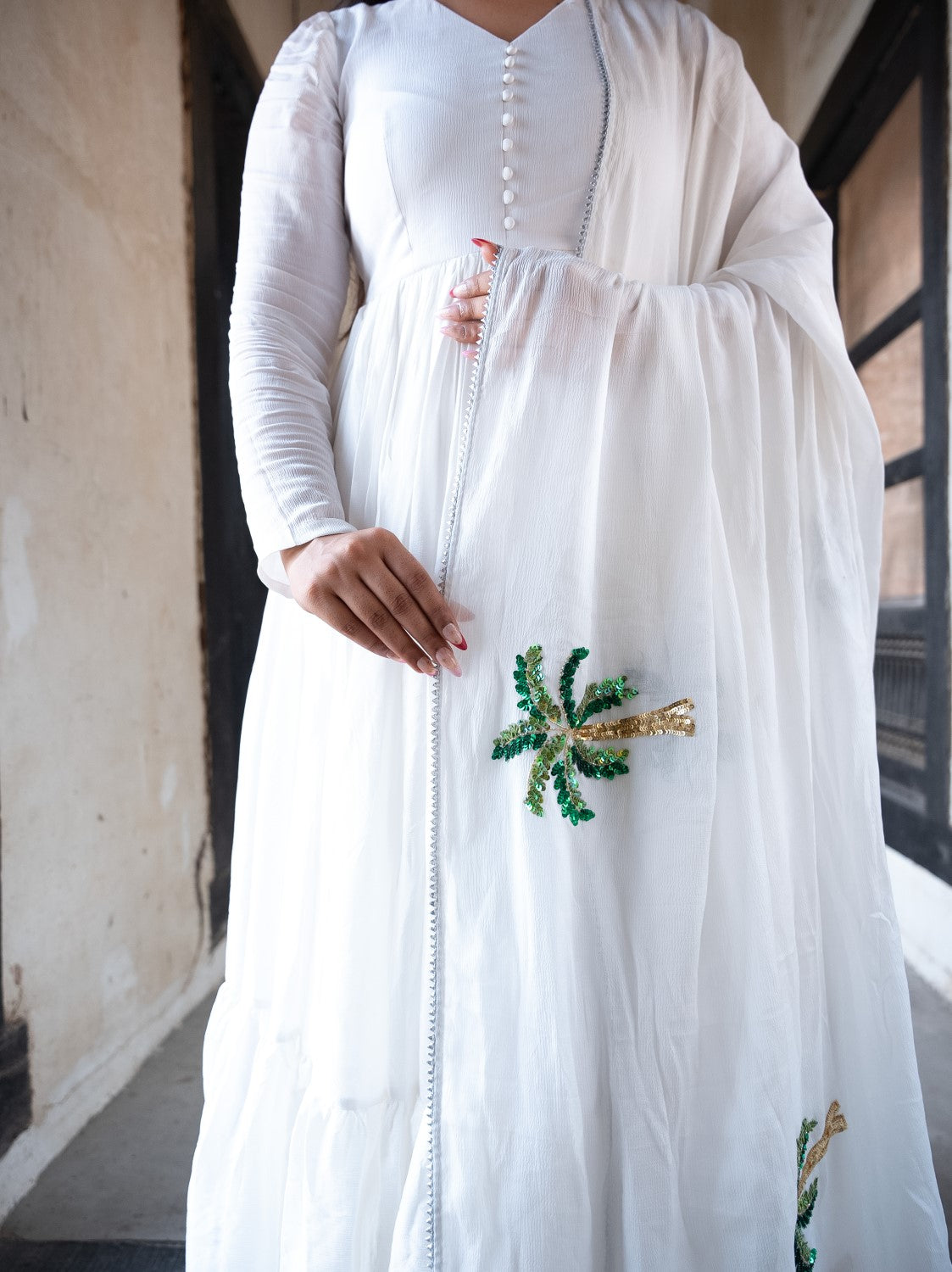 Image of Saanjh White Anarkali
