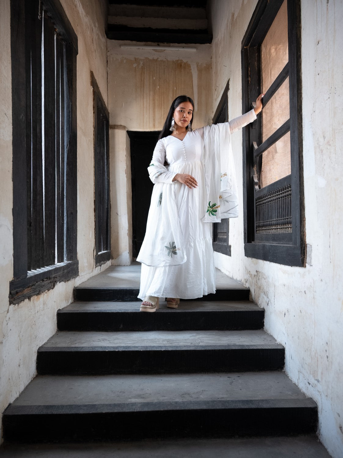 Image of Saanjh White Anarkali