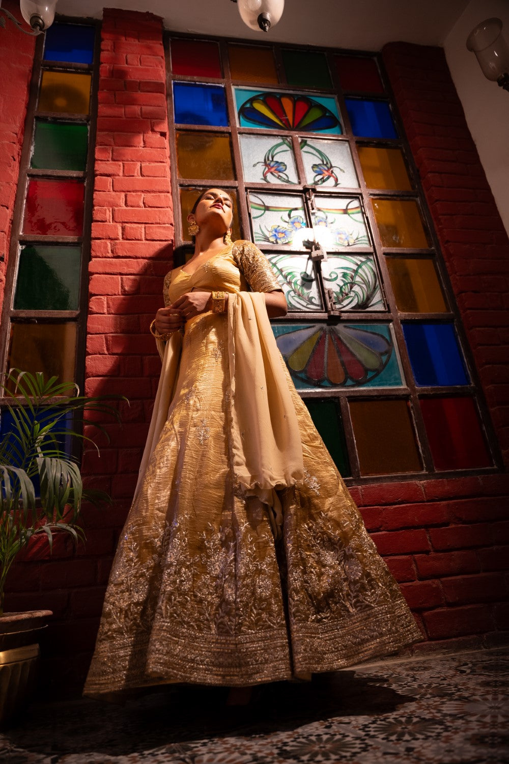 Image of Diya Golden Lehenga