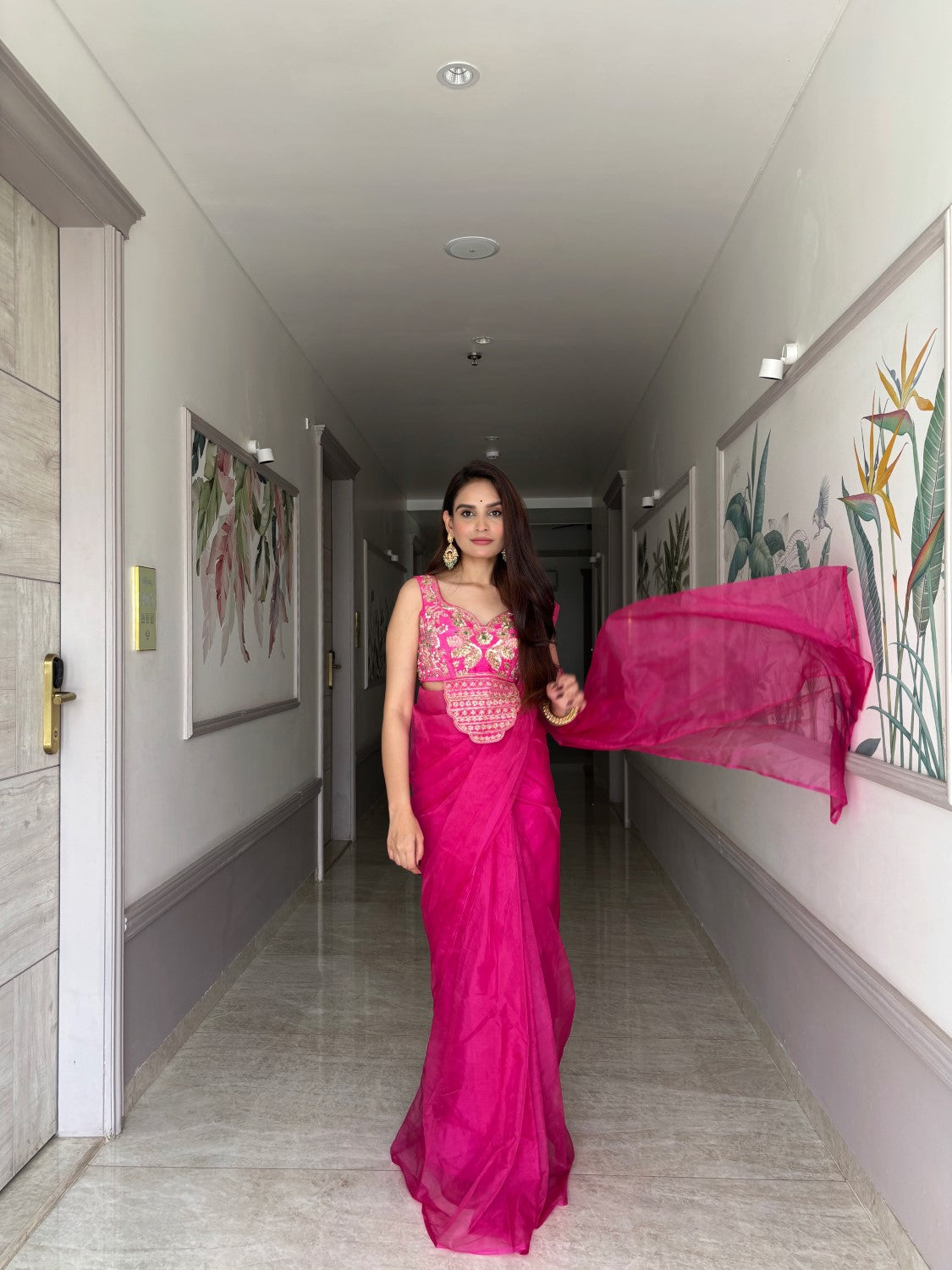 Image of Zeenat Pink Saree