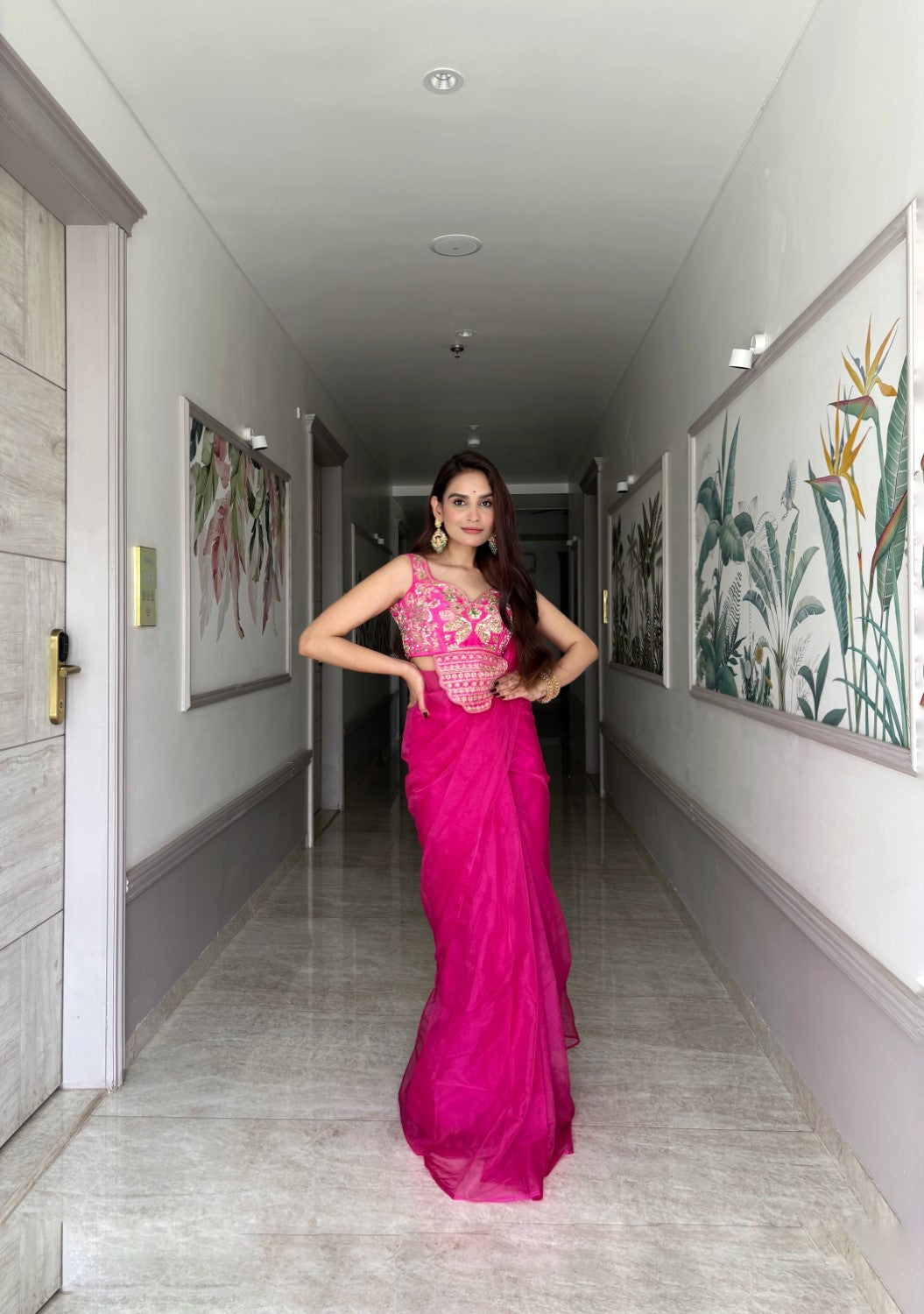 Image of Zeenat Pink Saree