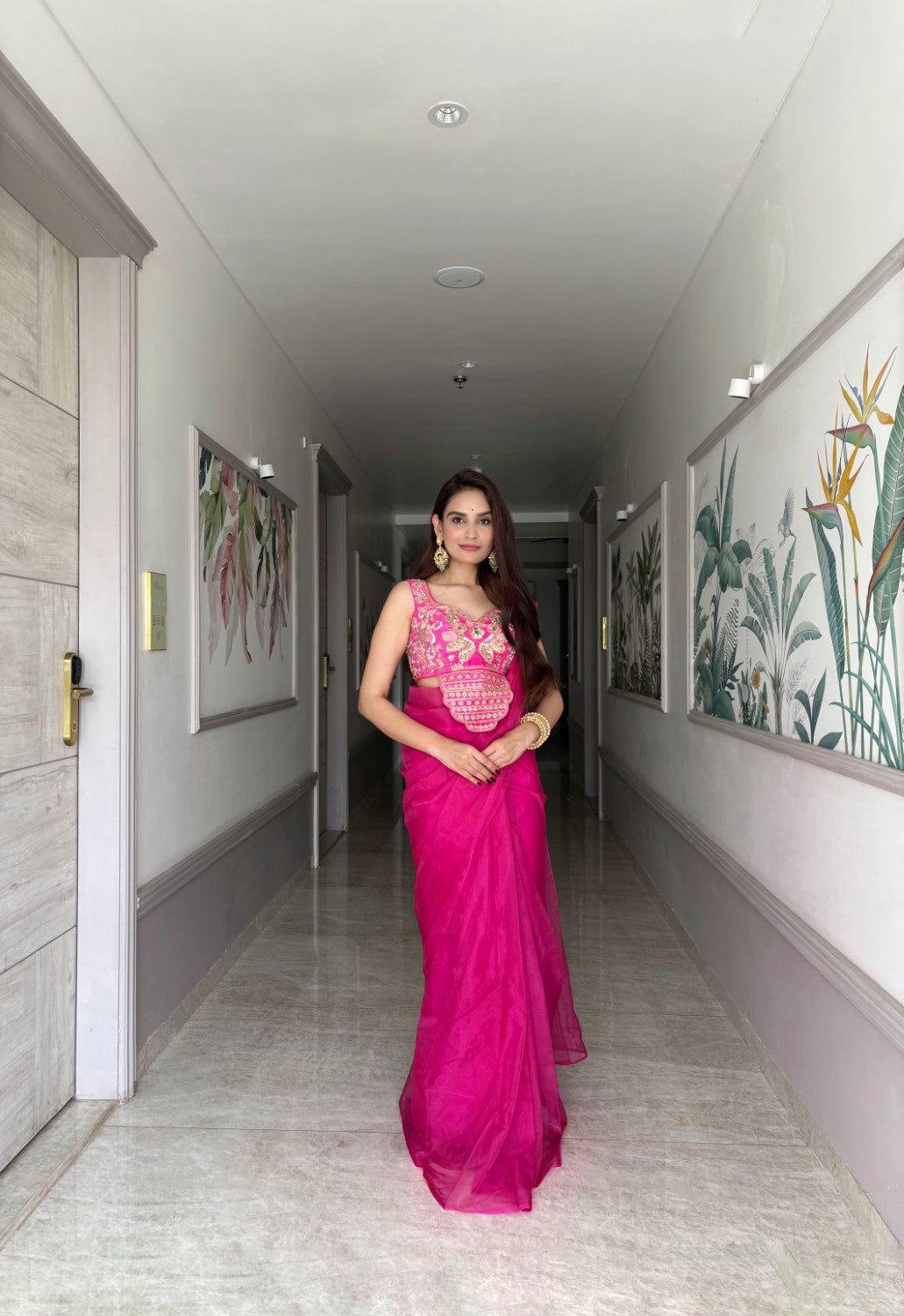 Image of Zeenat Pink Saree