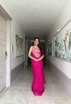 Image of Zeenat Pink Saree