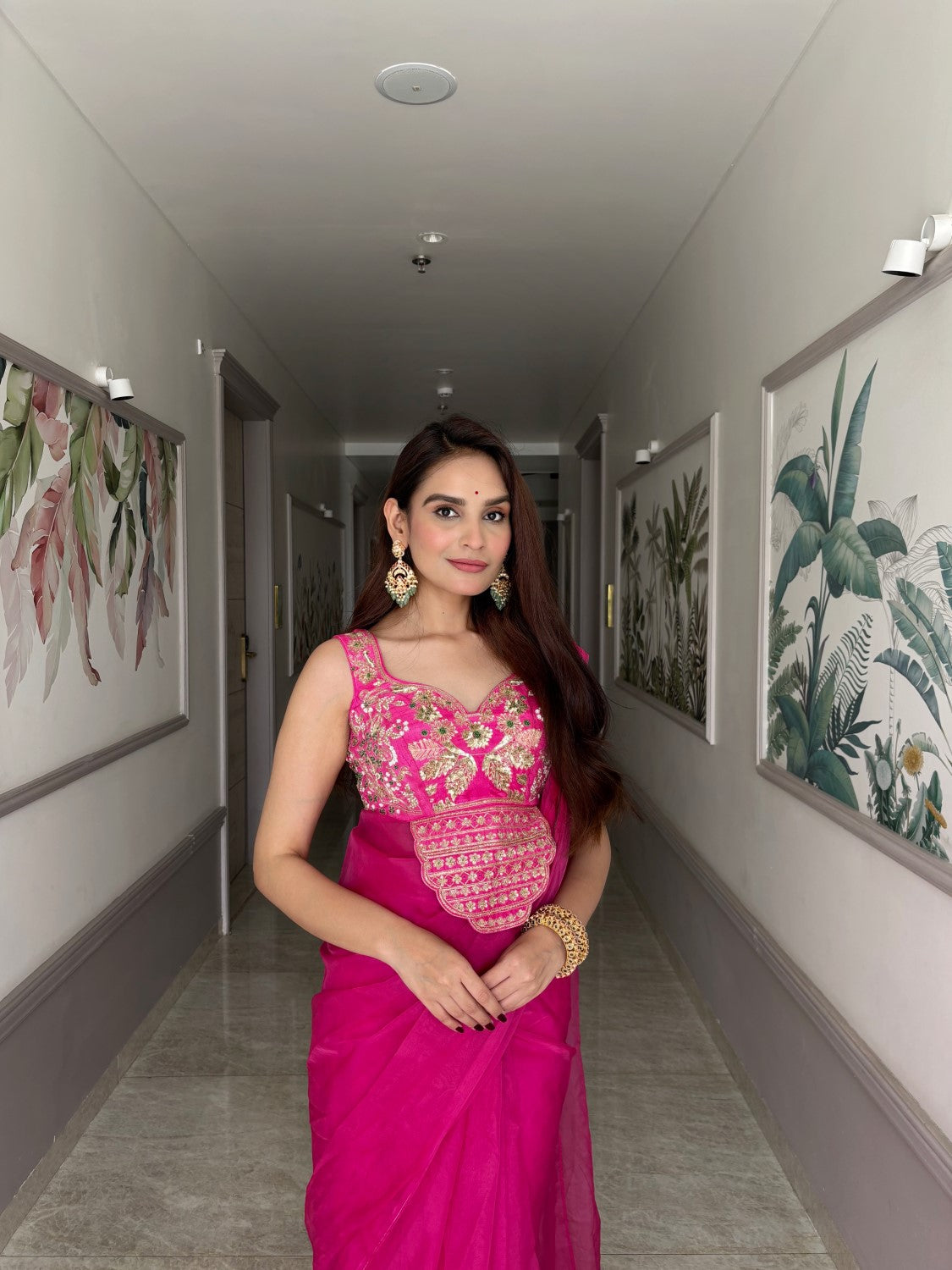 Zeenat Pink Saree