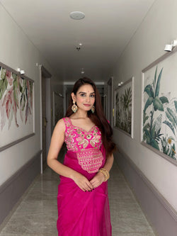 Image of Zeenat Pink Saree