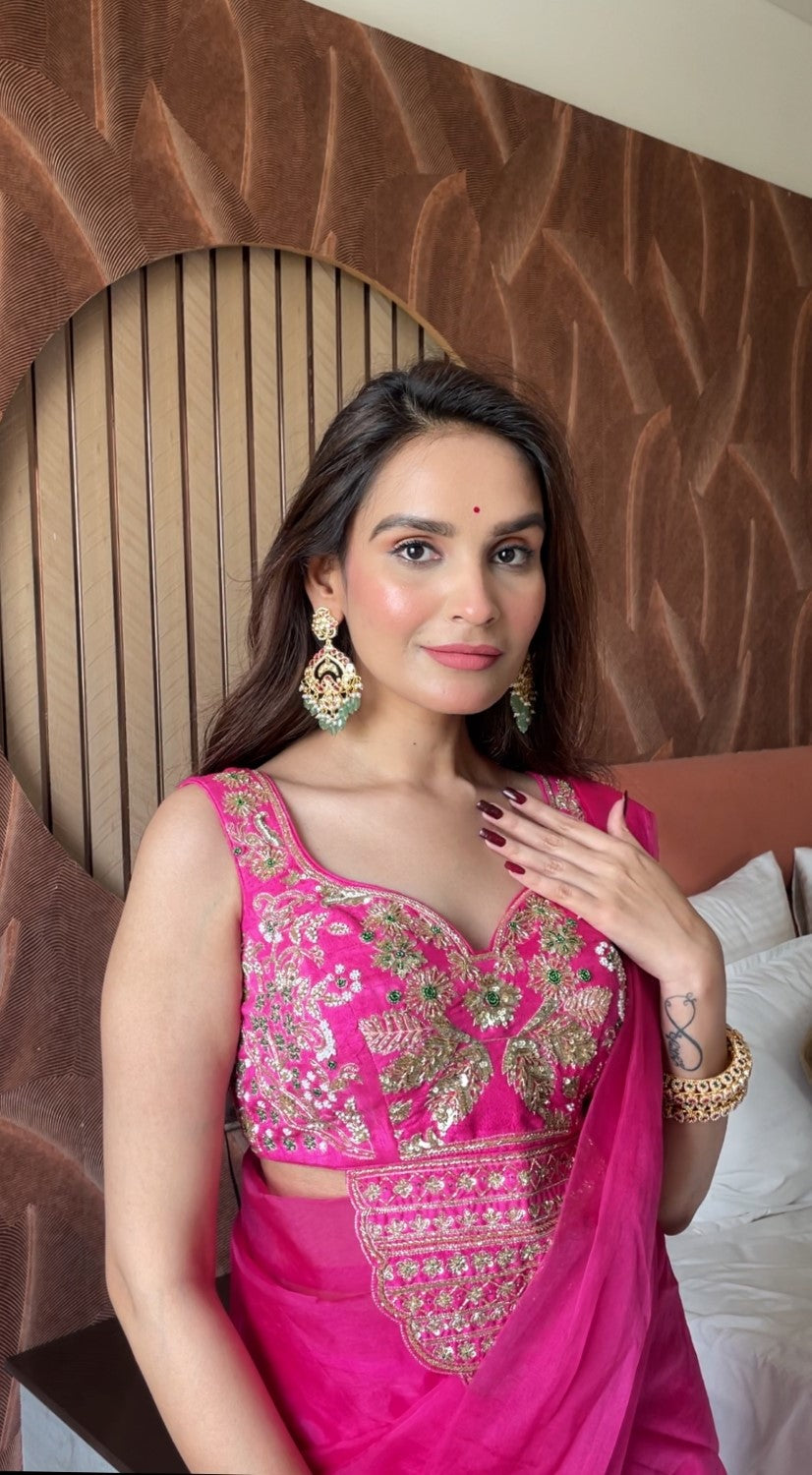 Zeenat Pink Saree